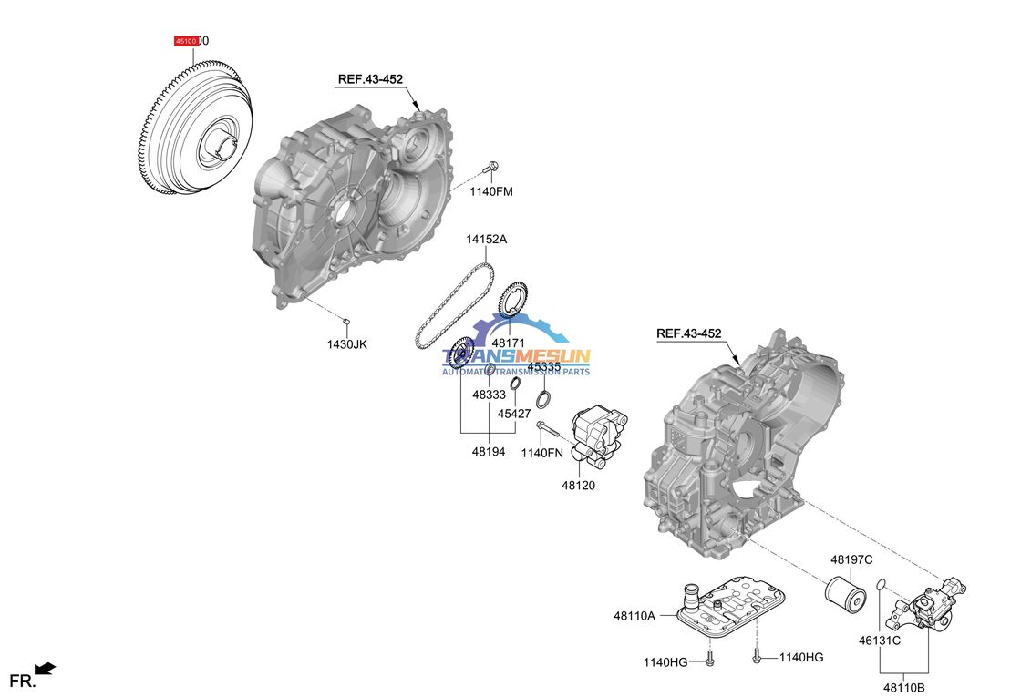 odnowiony przekształcacz momentu obrotowego C0GF1 CVT 451002H000 dla 2019-2023 HYUNDAI KIA IX25 K3 1.5T 2WD G4FL