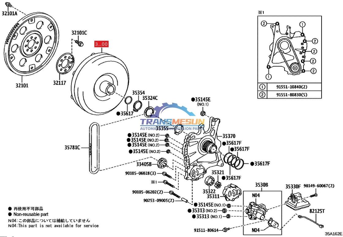 odnowiony UA80E UA80F 8-stopniowy system automatycznej skrzyni biegów przekształcacz momentu obrotowego 3200048060 dla Toyoty Lexus 3.5L