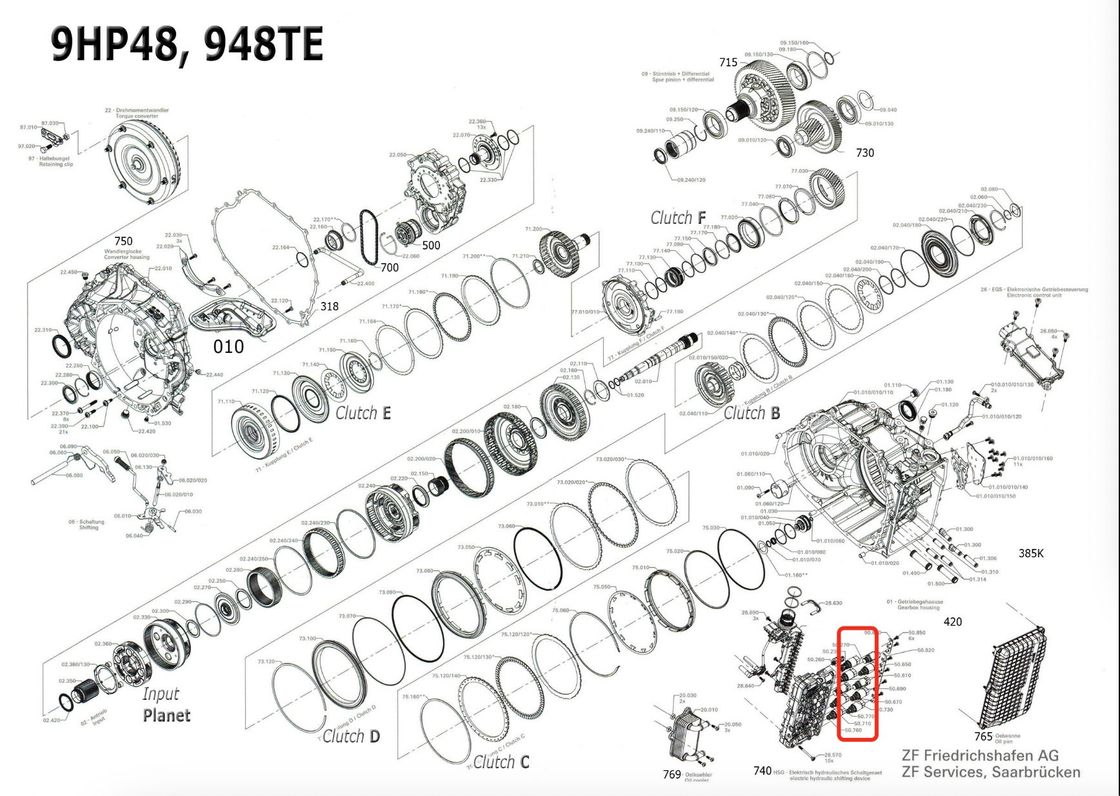 Transmesun Automatyczna skrzynia biegów 9HP-48 Zestaw naprawy zaworu magnetycznego 10 Indywidualne zestawy zaworu magnetycznego dla Land Rover Range Rover Evoque